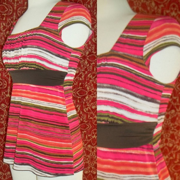 I.N. SAN FRANCISCO pink striped blouse S 💥 - Picture 1 of 6